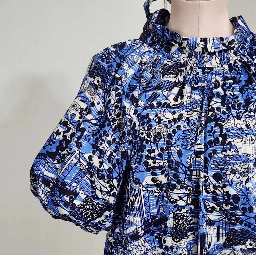Kate‎ Spade Scenic Stroll Tie-Back Dress In Blazer Blue